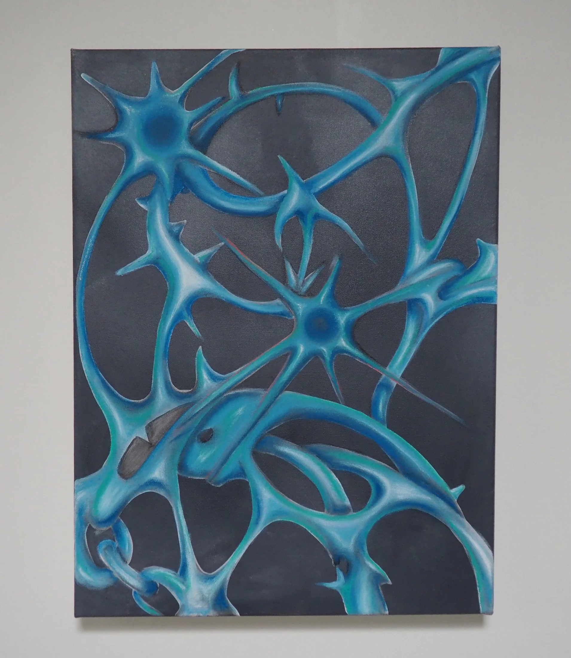 Blue Thorns by Carlo Valentino, Acrylic and oil pastel on canvas