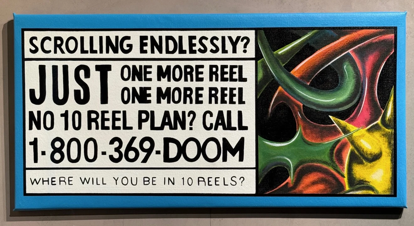 DoomScroll by Carlo Valentino, Acrylic on canvas