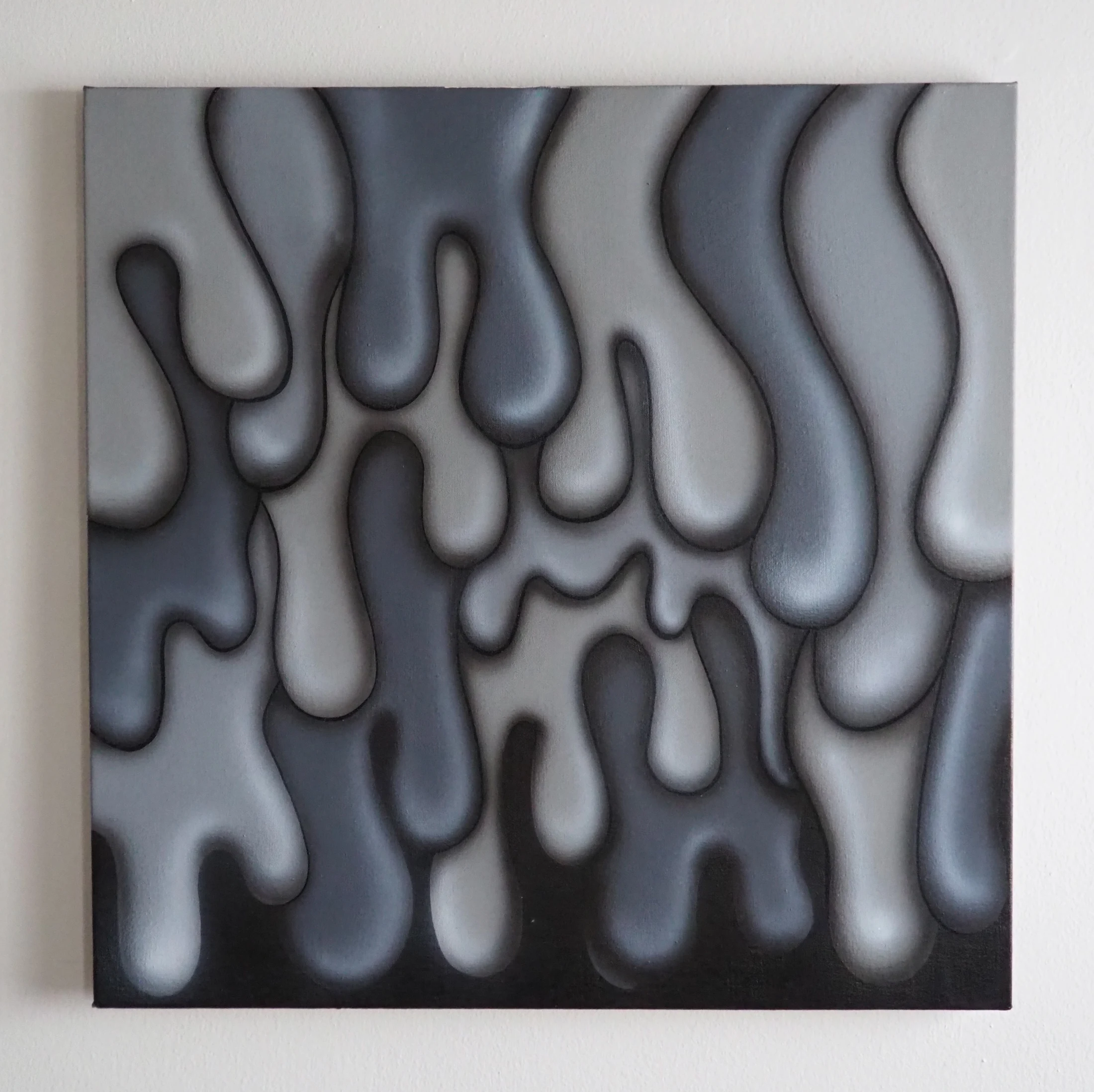 Monochromatic Drip by Carlo Valentino, Acrylic on Canvas